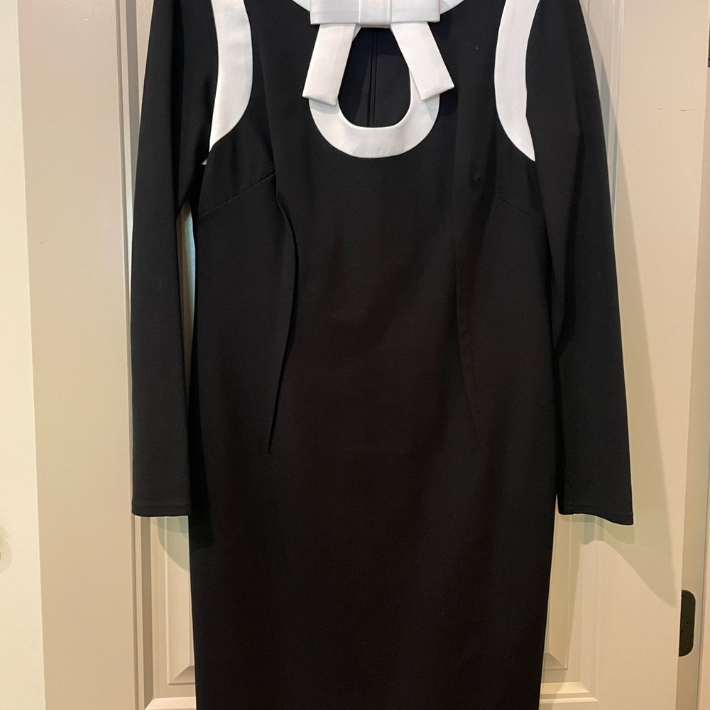 Nue by Shani Black and White Long Sleeve Dress
